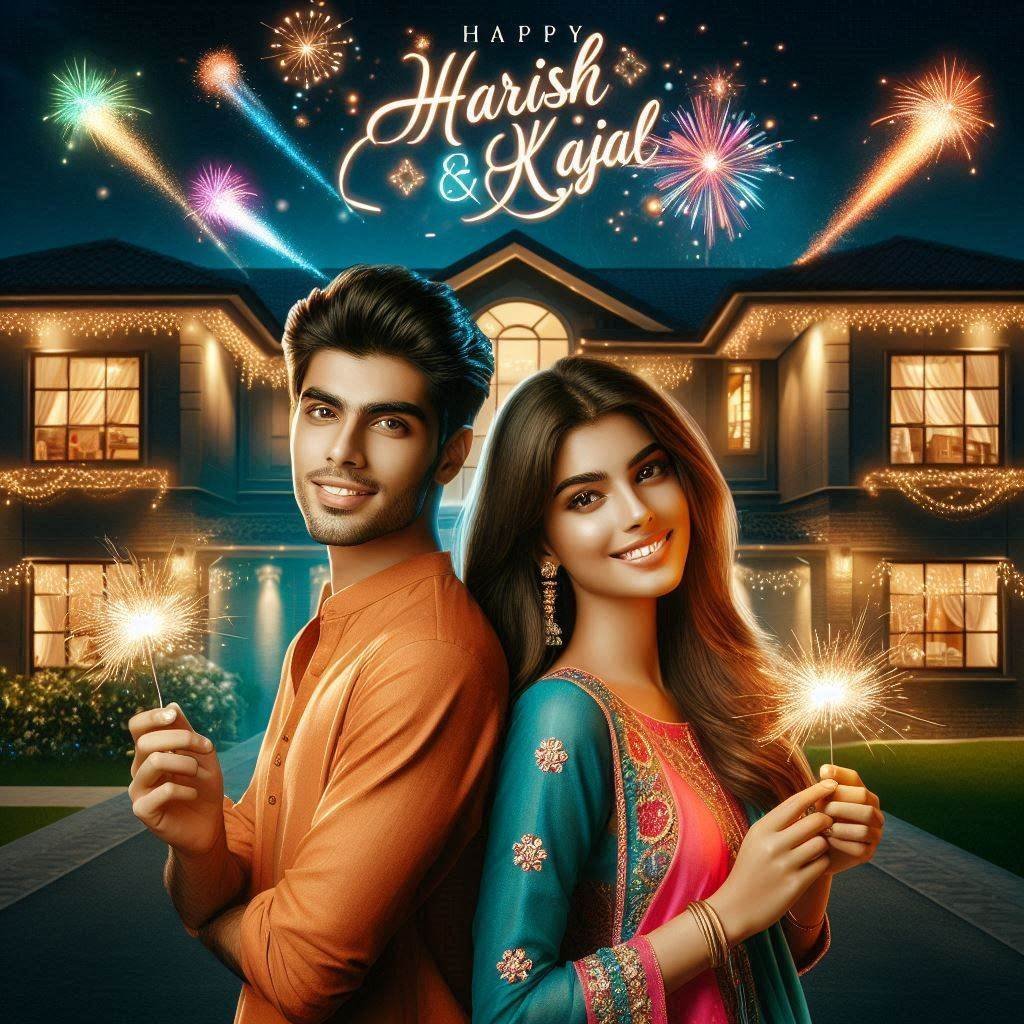 couple diwali ai photo