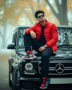 Boys' realistic car AI photo editing prompts with real faces