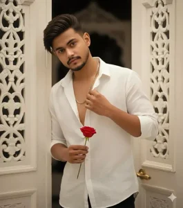 Boy's rose in hand AI photo editing prompt